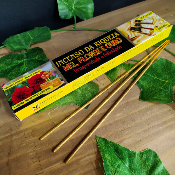 Incenso da Prosperidade Mel, Flores e Ouro - Abundância - Casa da Bruxa