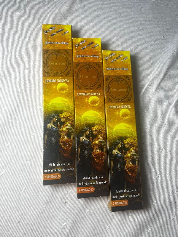 Incenso do Signo de Gêmeos - Caixa com 7 varetas - Casa da Bruxa
