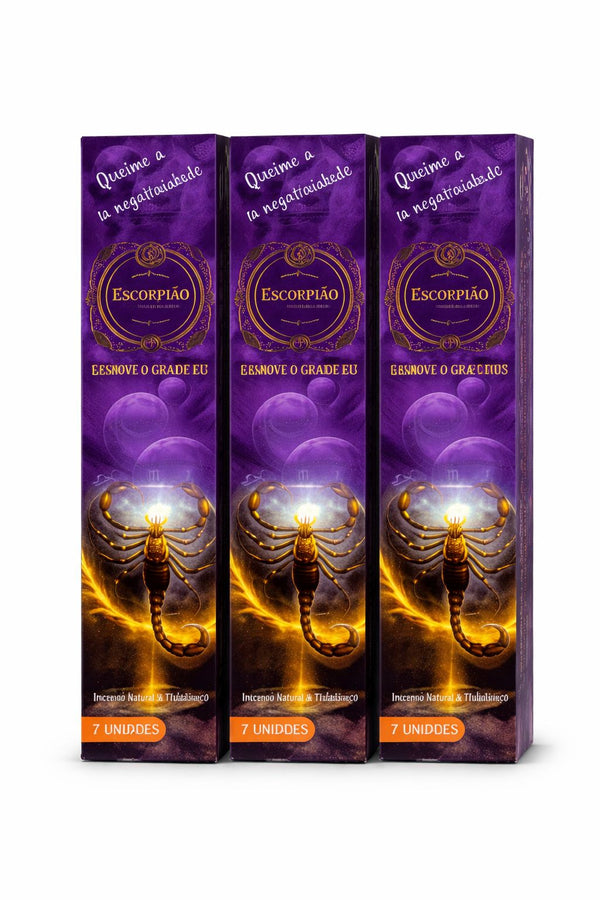Incenso do Signo de Escorpião - Caixa com 7 varetas - Casa da Bruxa