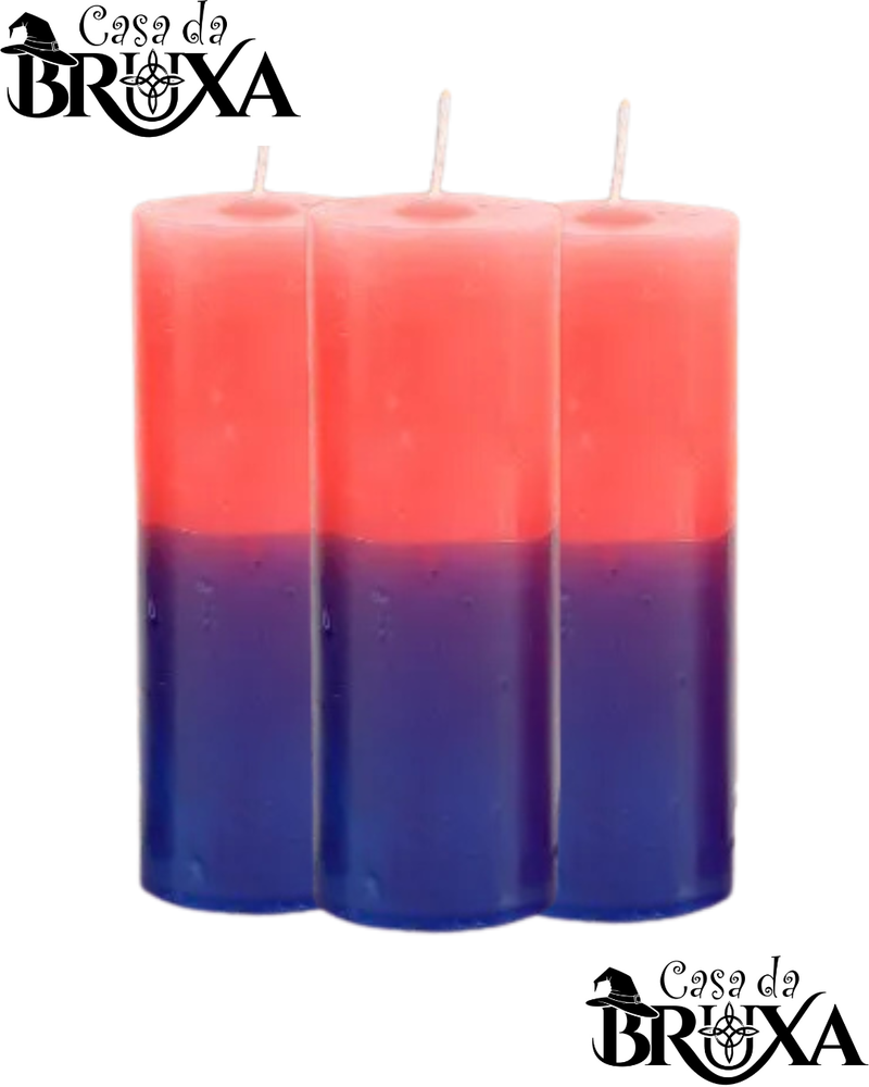 VELA 7 DIAS BICOLOR ROSA E AZUL